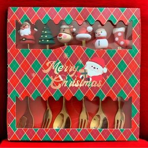 Christmas Miniature Stainless Steel Festive Tableware Decorative Party Gift Set